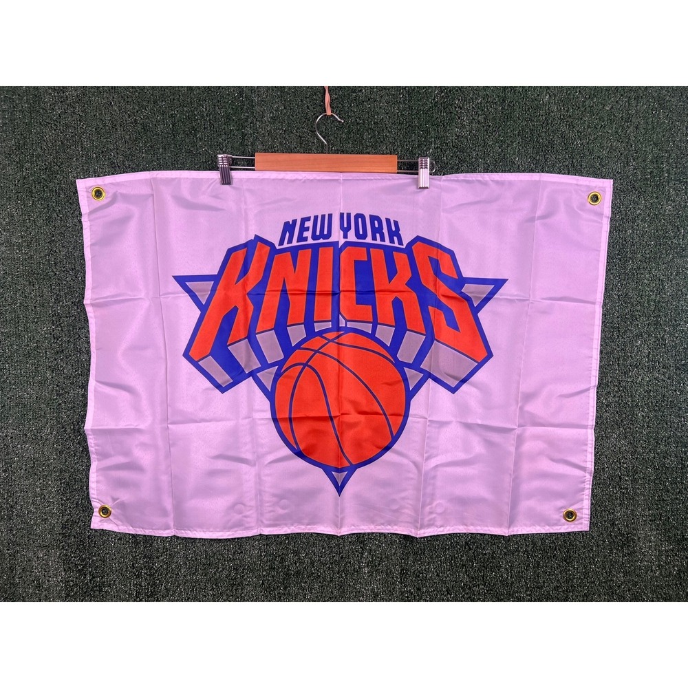 New York Knicks NBA Basketball Flag Banner Pink Orange Blue Logo 3x2 Feet